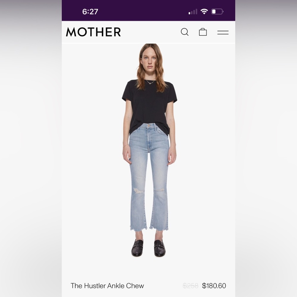 24 HR sale- Mother hustler ankle crew. Never worn, small stain. SEE DETAILS